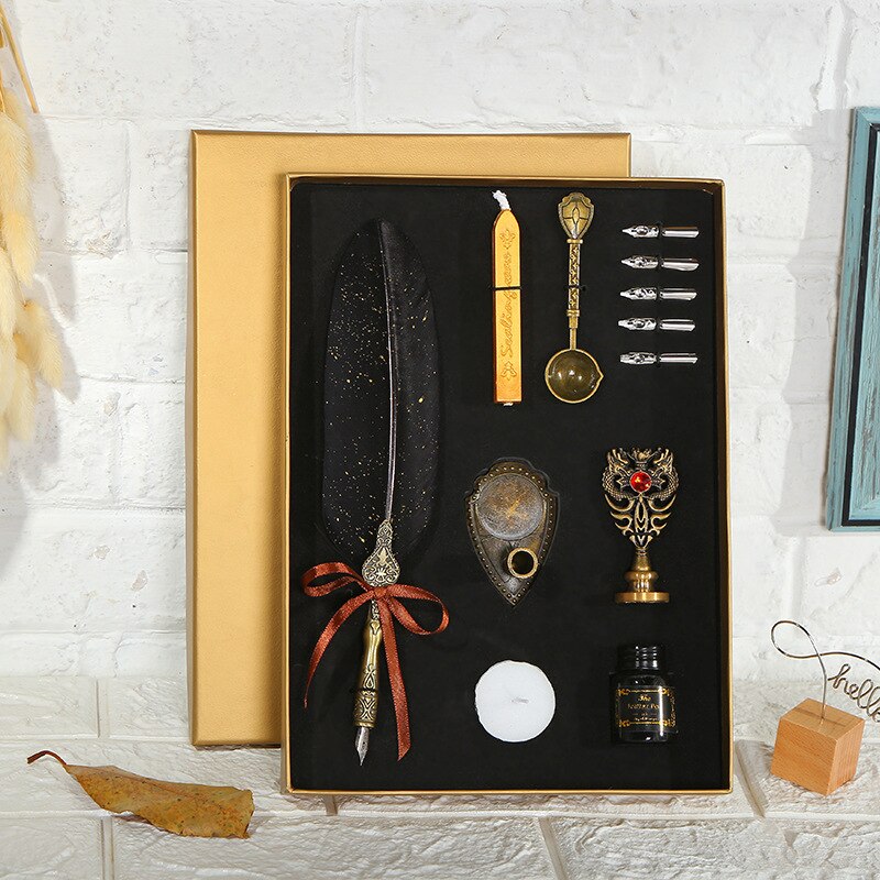 Feather Dip Pen Gift Box Set