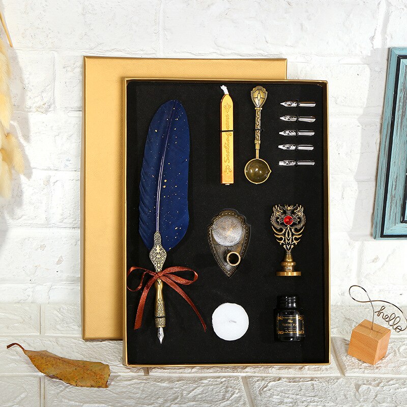 Feather Dip Pen Gift Box Set