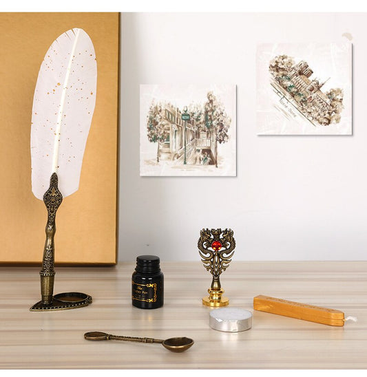 Feather Dip Pen Gift Box Set