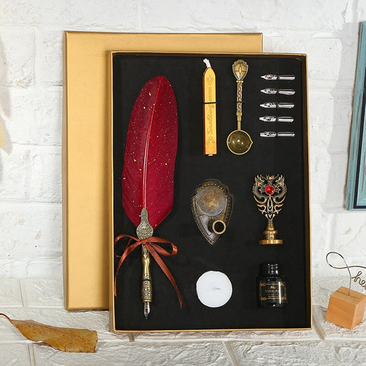 Feather Dip Pen Gift Box Set