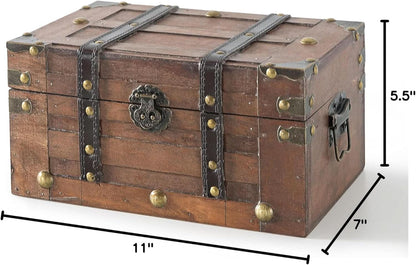 Wooden Treasure Chest 11 x 7 x 5.5