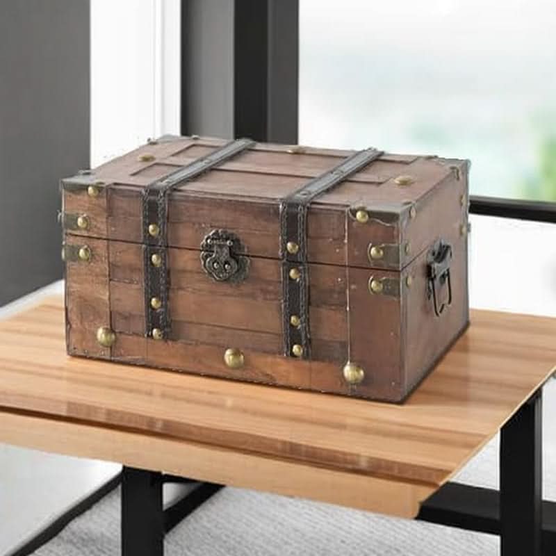 Wooden Treasure Chest 11 x 7 x 5.5