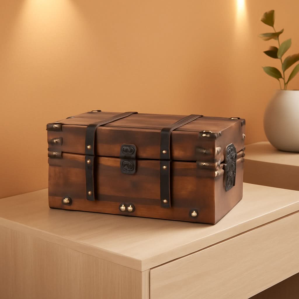 Wooden Treasure Chest 11 x 7 x 5.5