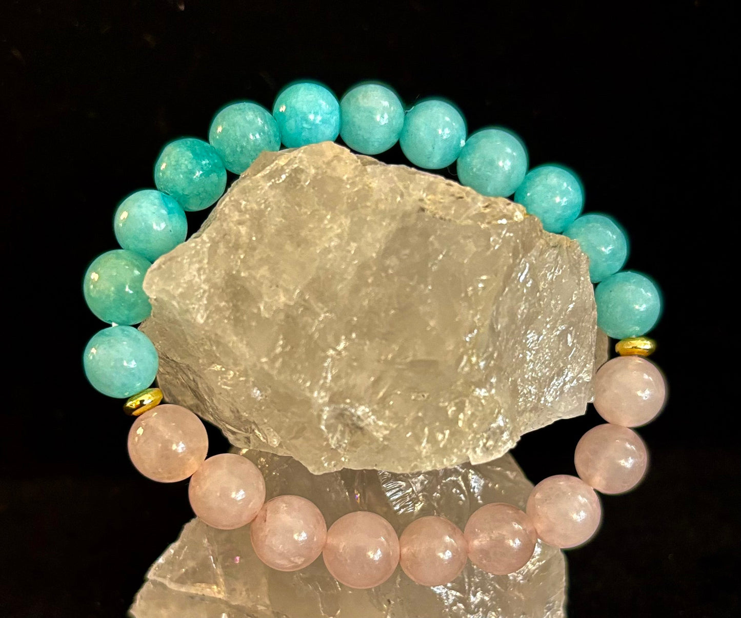 Rose Quartz & Aquamarine Healing Bracelet – Love, Calm & Emotional Clarity