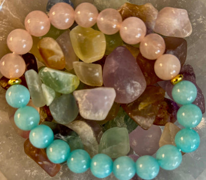 Rose Quartz & Aquamarine Healing Bracelet – Love, Calm & Emotional Clarity