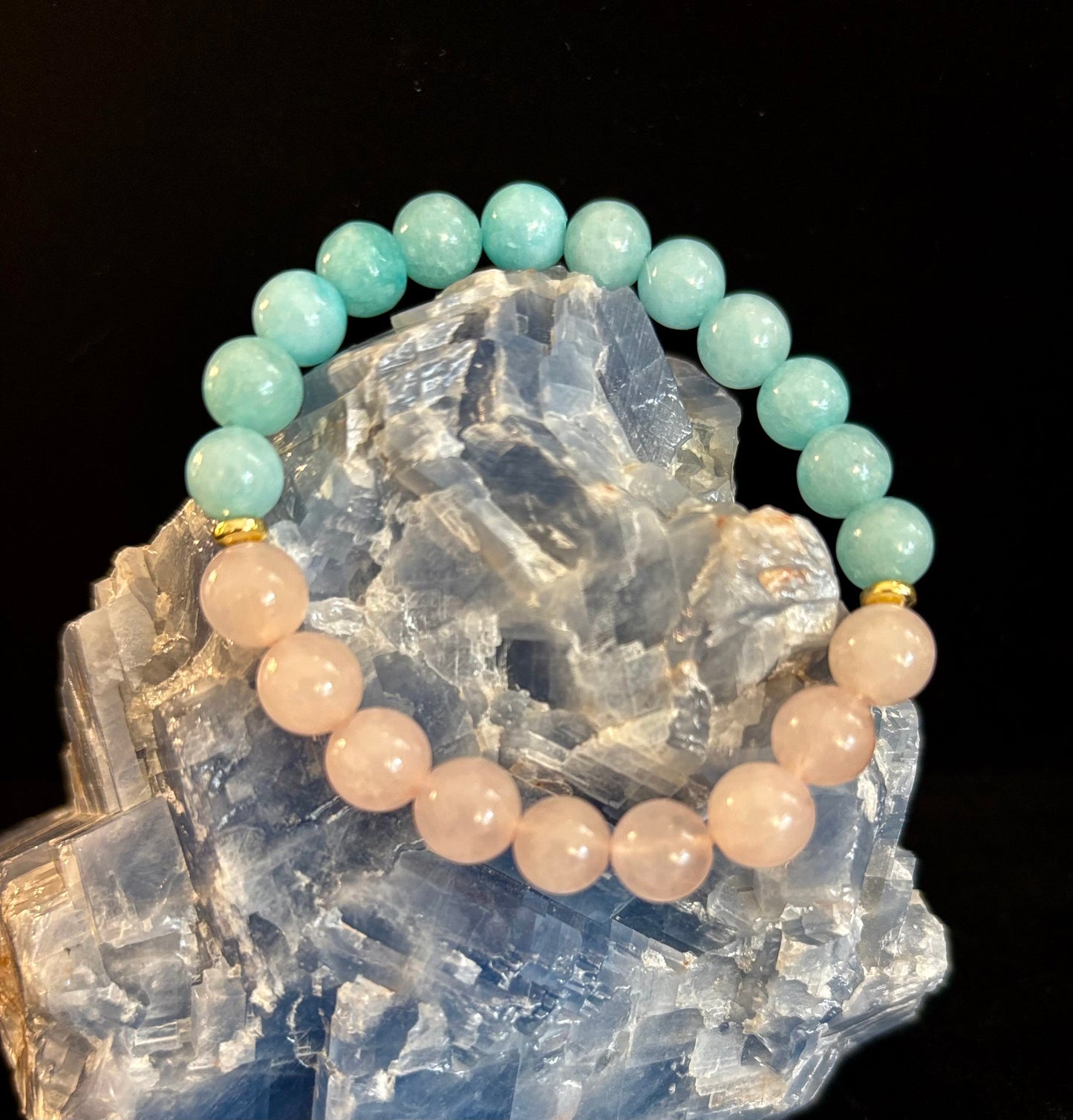 Rose Quartz & Aquamarine Healing Bracelet – Love, Calm & Emotional Clarity